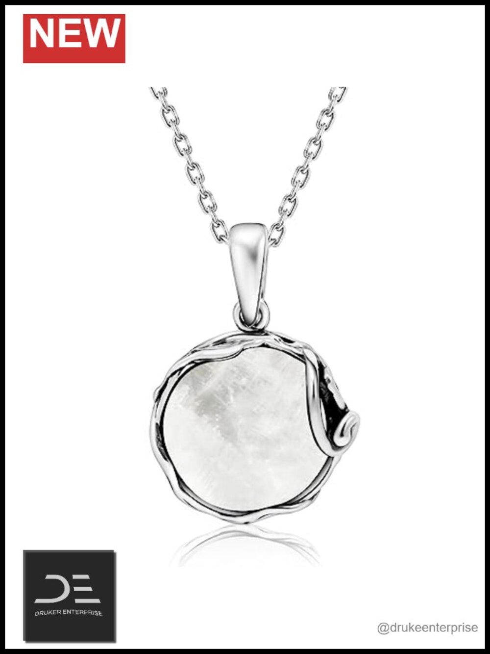 925 Sterling Silver Moonstone Pendant Necklace Women